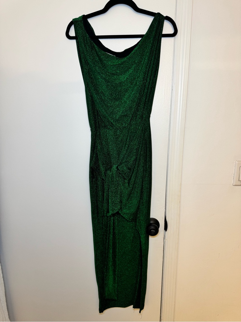 Petal & Pup Shimmering Emerald Green Cowl Neck Maxi Dress